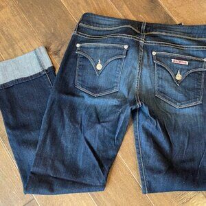 Hudson Ginny Crop Straight w/Cuff Dark Wash Sz 30